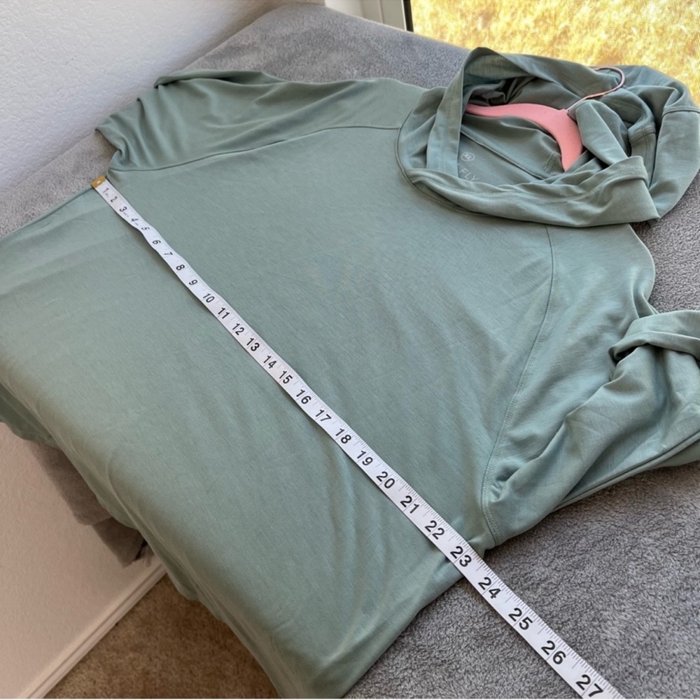 NWOT FREE FLY Bamboo Lightweight Hoodie II Ocean Mist UPF 20 Sun Protection XL - Picture 7 of 8
